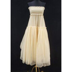 Twinset Tulle Dress Size S Ethereal Fairy Tiered Convertible Skirt Regency Cream